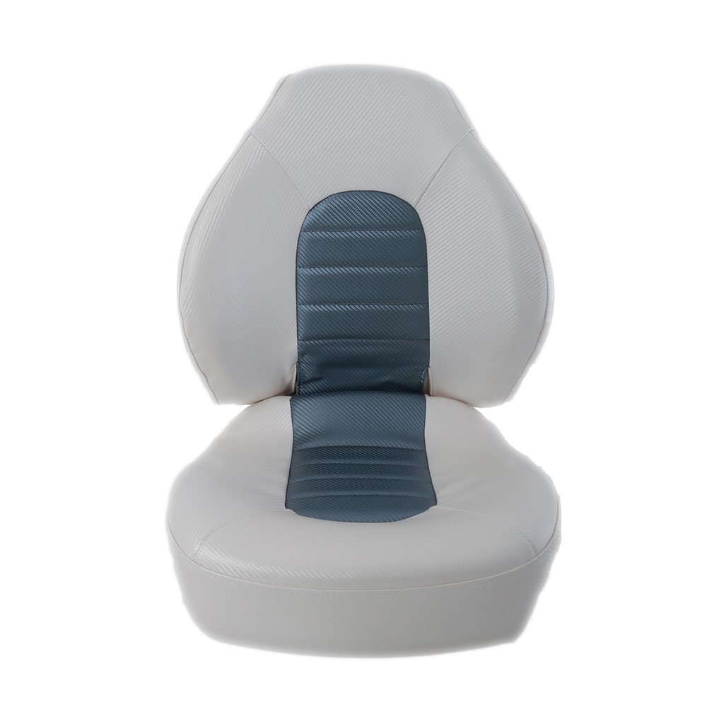 BLA Fish Pro Medium Back Fold Down Boat Seat White/Dark Grey