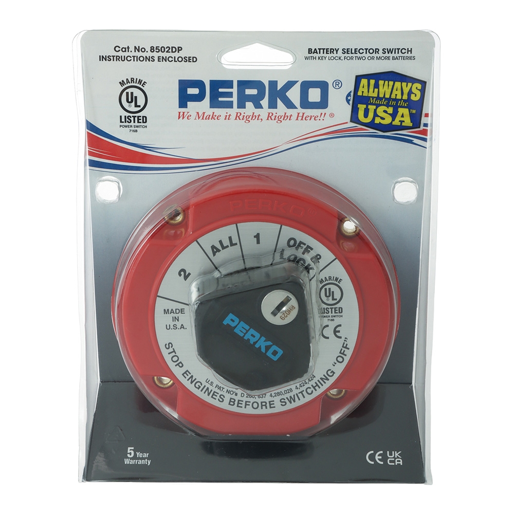 Perko Battery Selector Switch 4-Position 250A with Key Lock