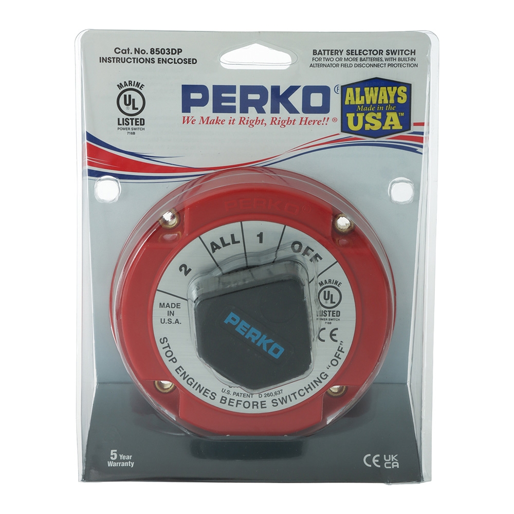 Perko Battery Selector Switch 4-Position 250A with Alternator Field Disconnect