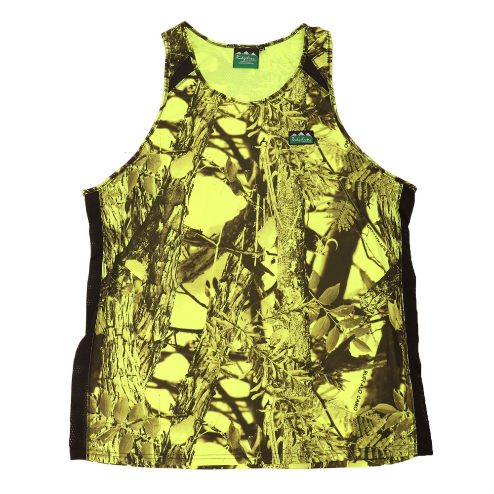Ridgeline Breeze Mens Cooldry Singlet Yellow Camo Extra Small