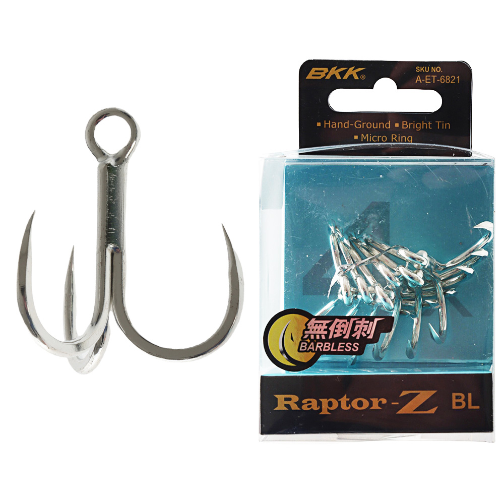 BKK Raptor-Z Barbless Treble Hook 3/0