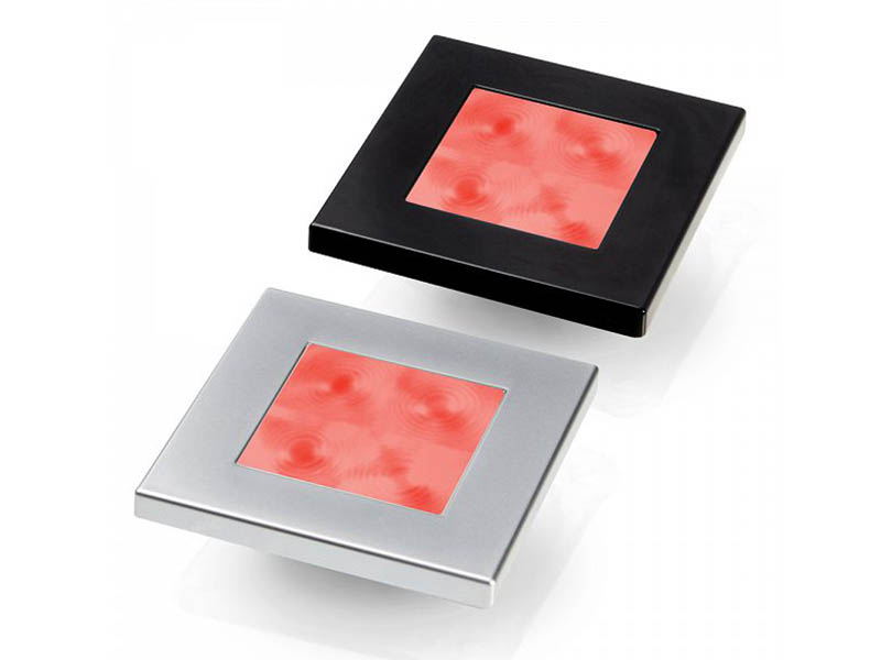 Hella Marine Square LED Courtesy Lamp 12V Red - Chrome Rim