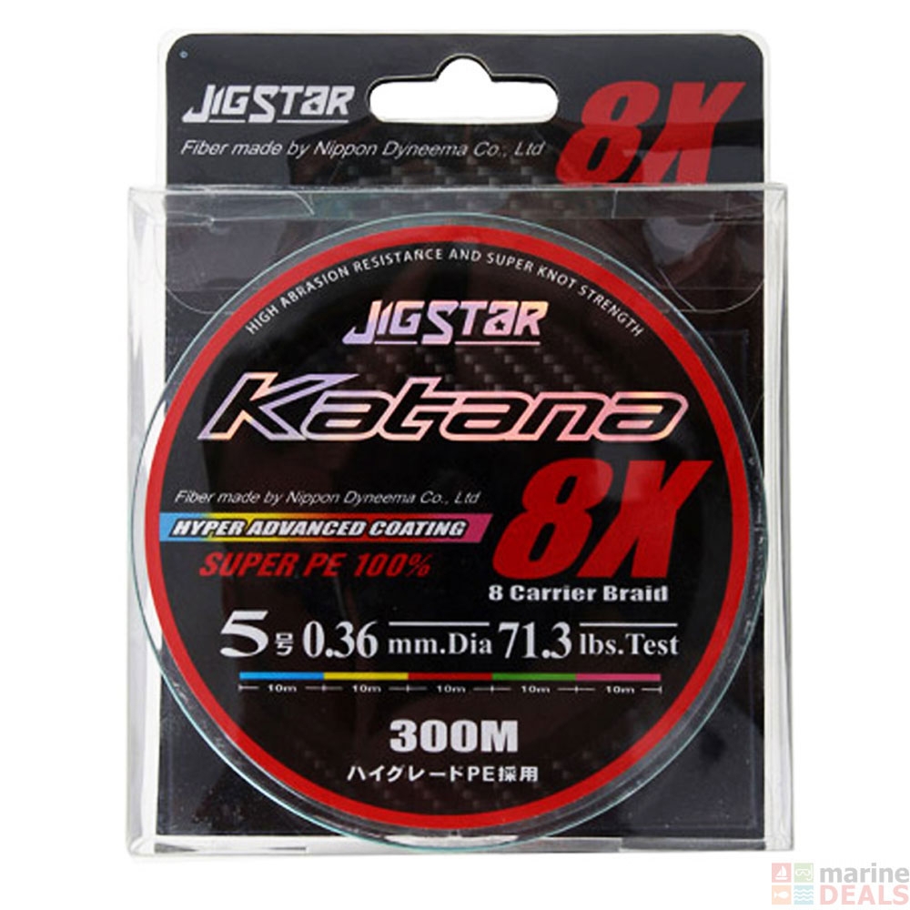 Jig Star Katana X8 Multi-Colour Japanese Braid PE5 71.3lb 1000m