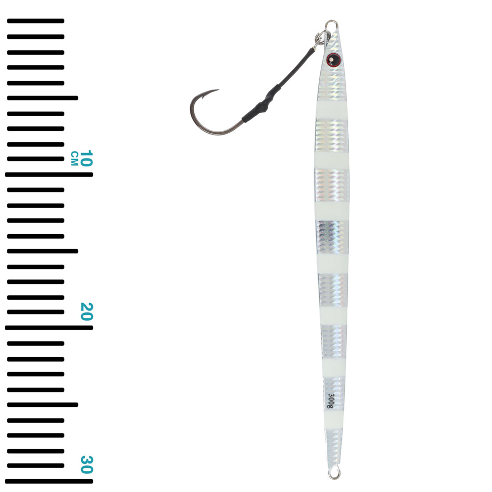 Zest Hardy Long Jig 300g Silver Zebra