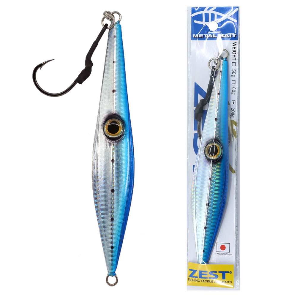 Zest Spearhead Jig 200g 195mm - Rigged Blue Sardine