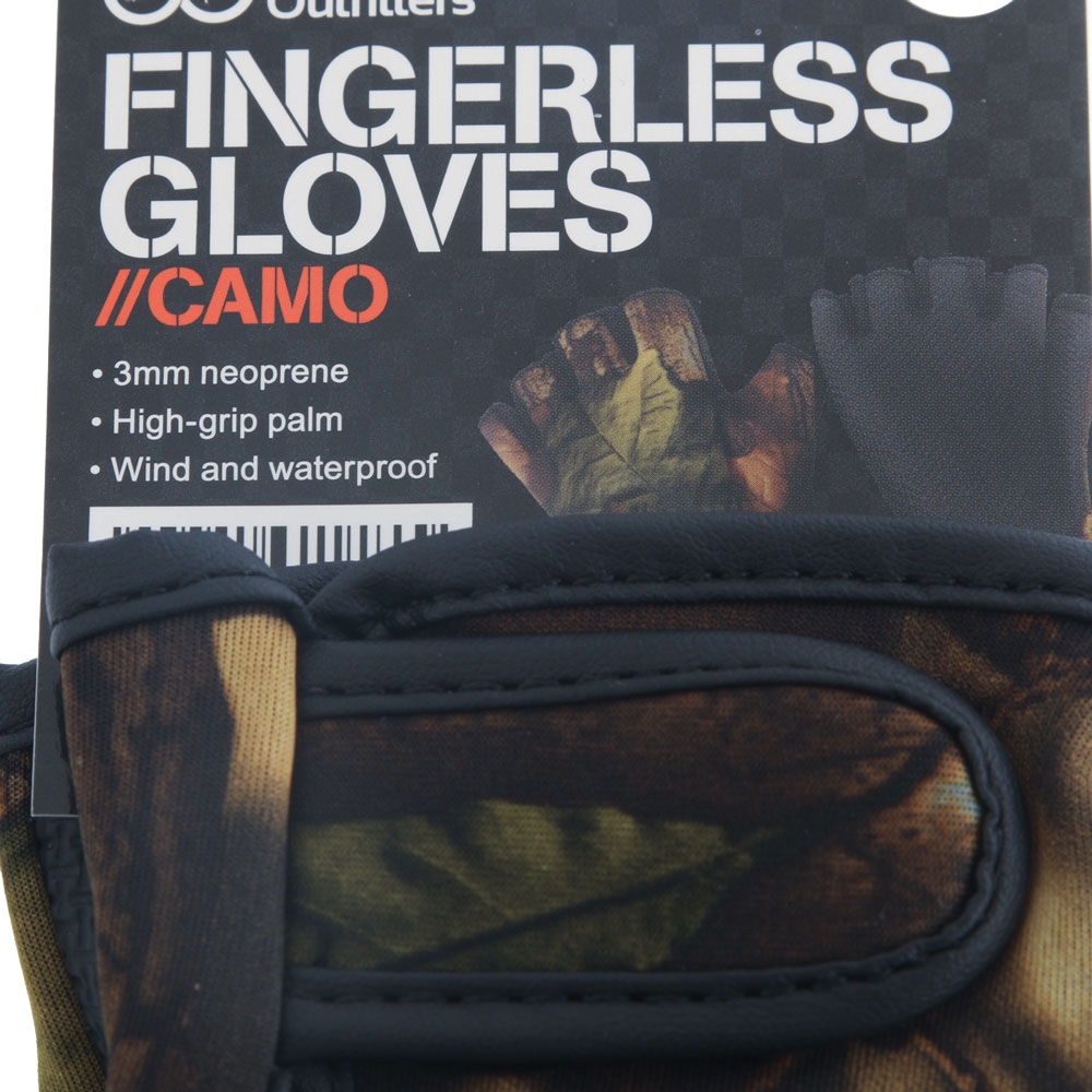 Outdoor Outfitters Neoprene Camo Fingerless Gloves L