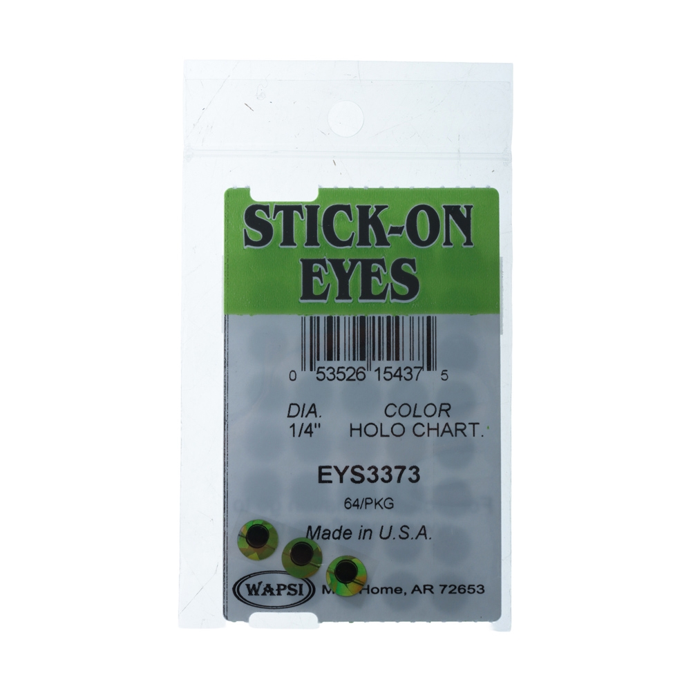 Wapsi Flat Stick on Eyes 6.35mm Chartreuse Prism