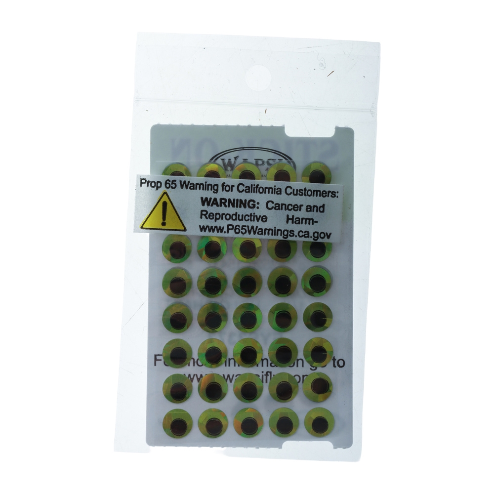 Wapsi Flat Stick on Eyes 6.35mm Chartreuse Prism