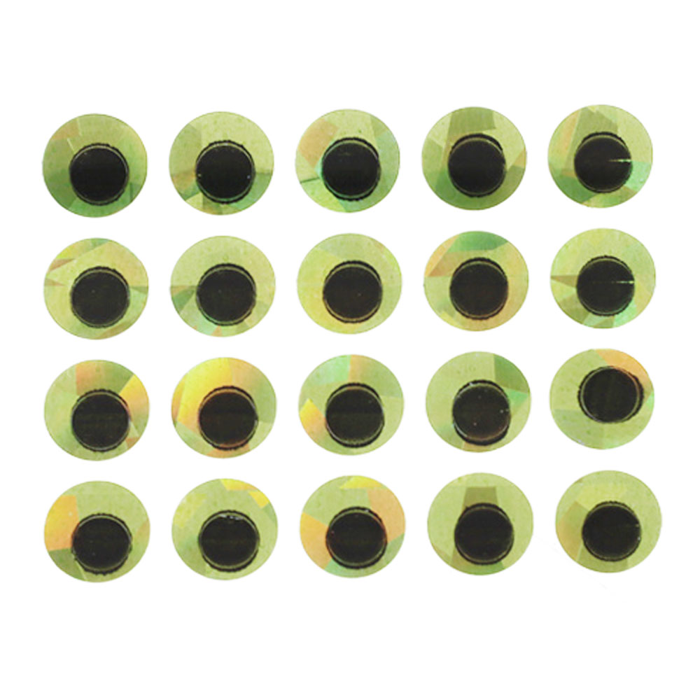 Wapsi Flat Stick on Eyes 6.35mm Chartreuse Prism