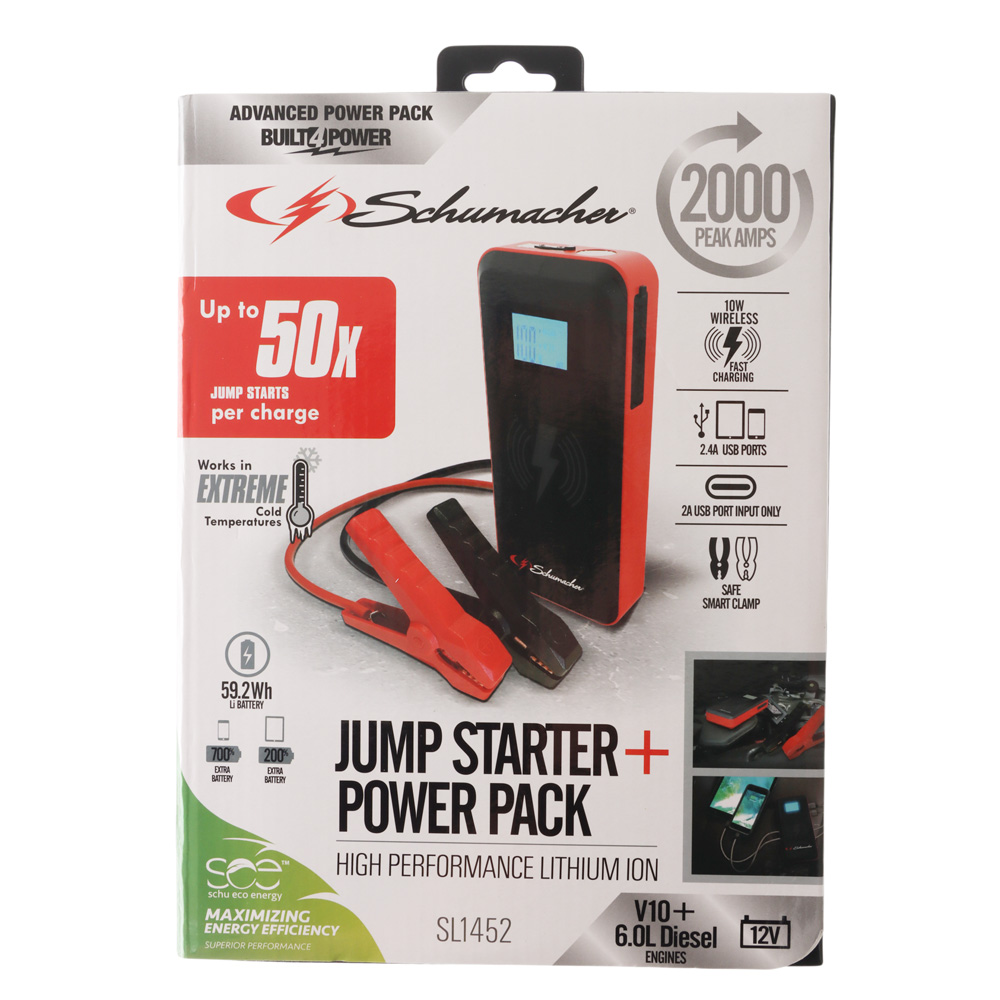 Schumacher SL1452 Lithium Ion Jump Starter/Power Pack 2000A