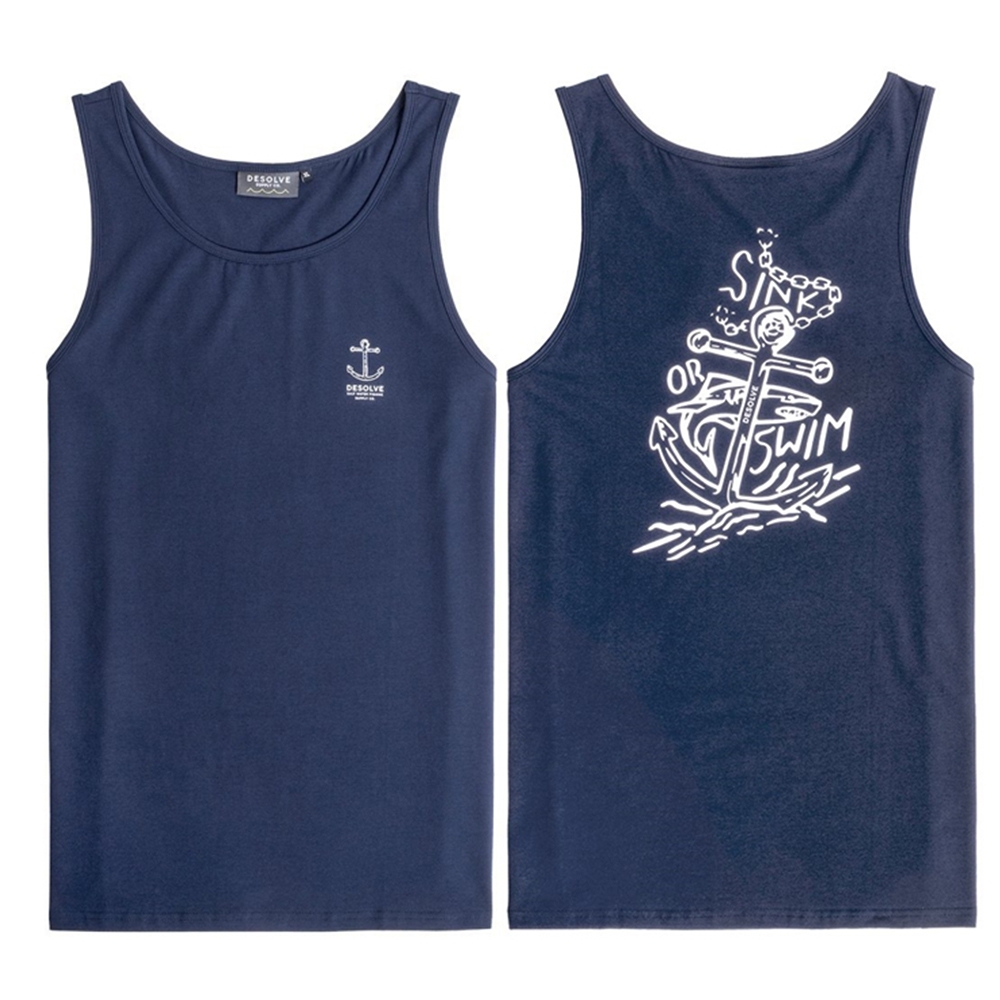 Desolve Sink or Swim Mens Singlet Navy S
