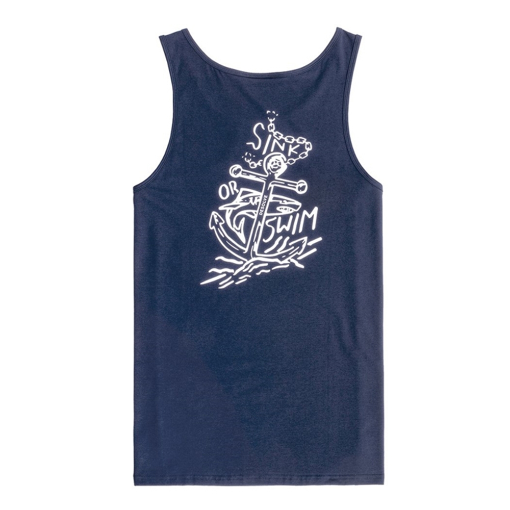 Desolve Sink or Swim Mens Singlet Navy S