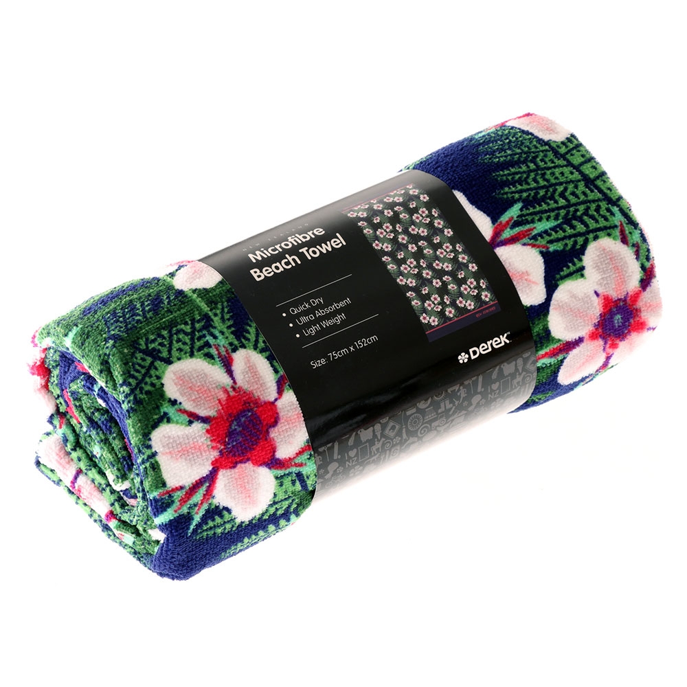 Microfibre Beach Towel NZ Flora 75 x 152cm