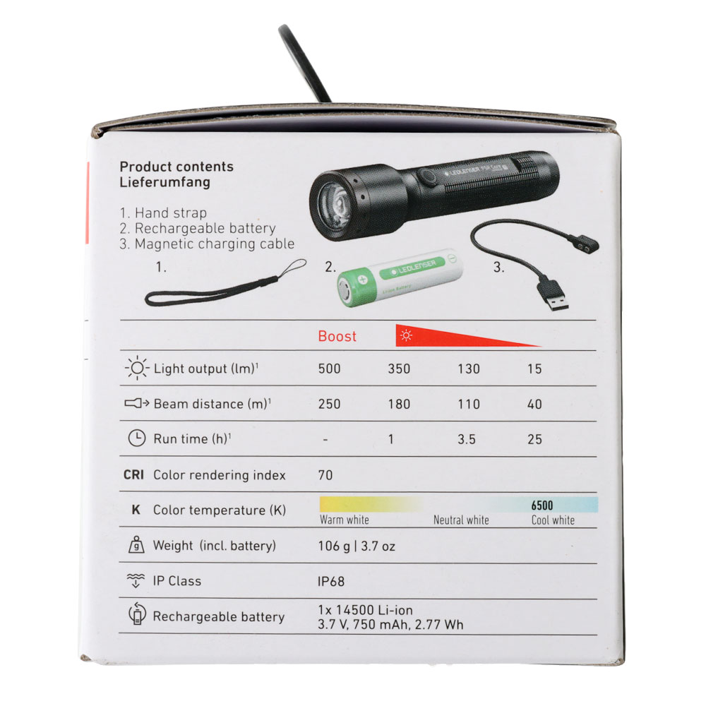 Ledlenser P5R Core Waterproof  Rechargeable Torch 500lm