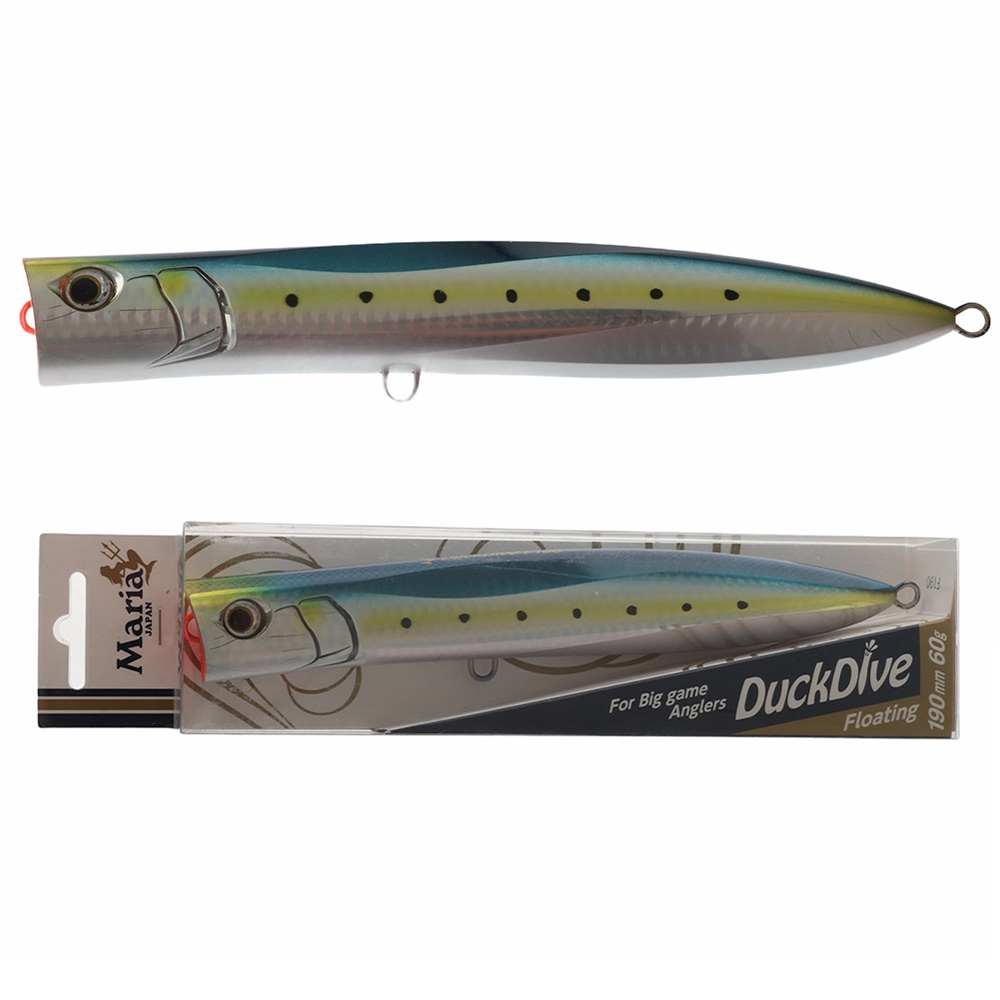 Maria DuckDive Slim Popper Lure 190mm 60g Sardine