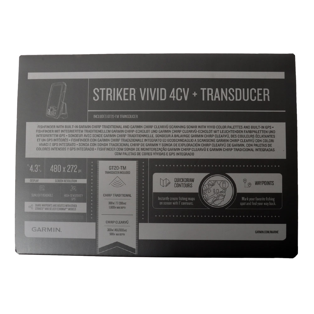 Garmin STRIKER Vivid 4cv CHIRP ClearVu Fishfinder with GT20-TM Transducer - Returned Unit