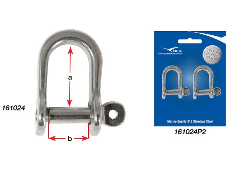 Pressed Stainless Steel D Shackles - 5mm