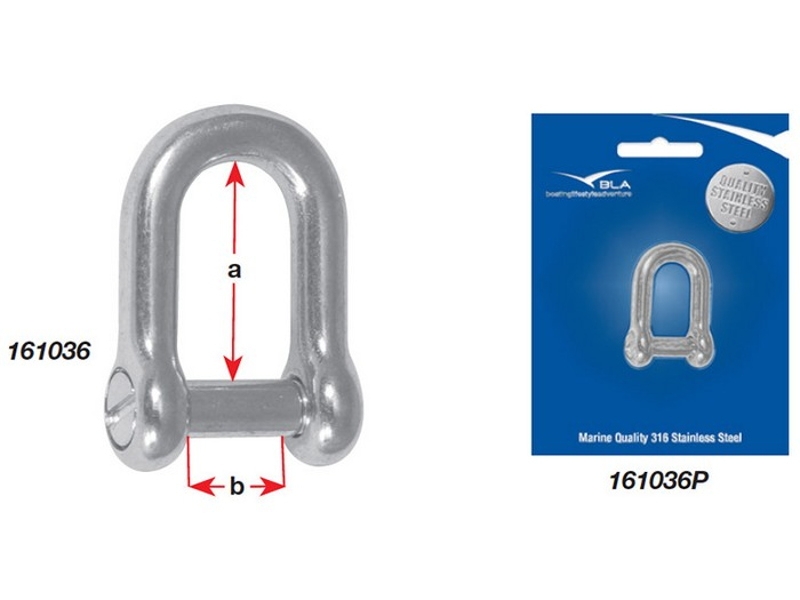 BLA Stainless Steel Wide D Shackle - 6mm