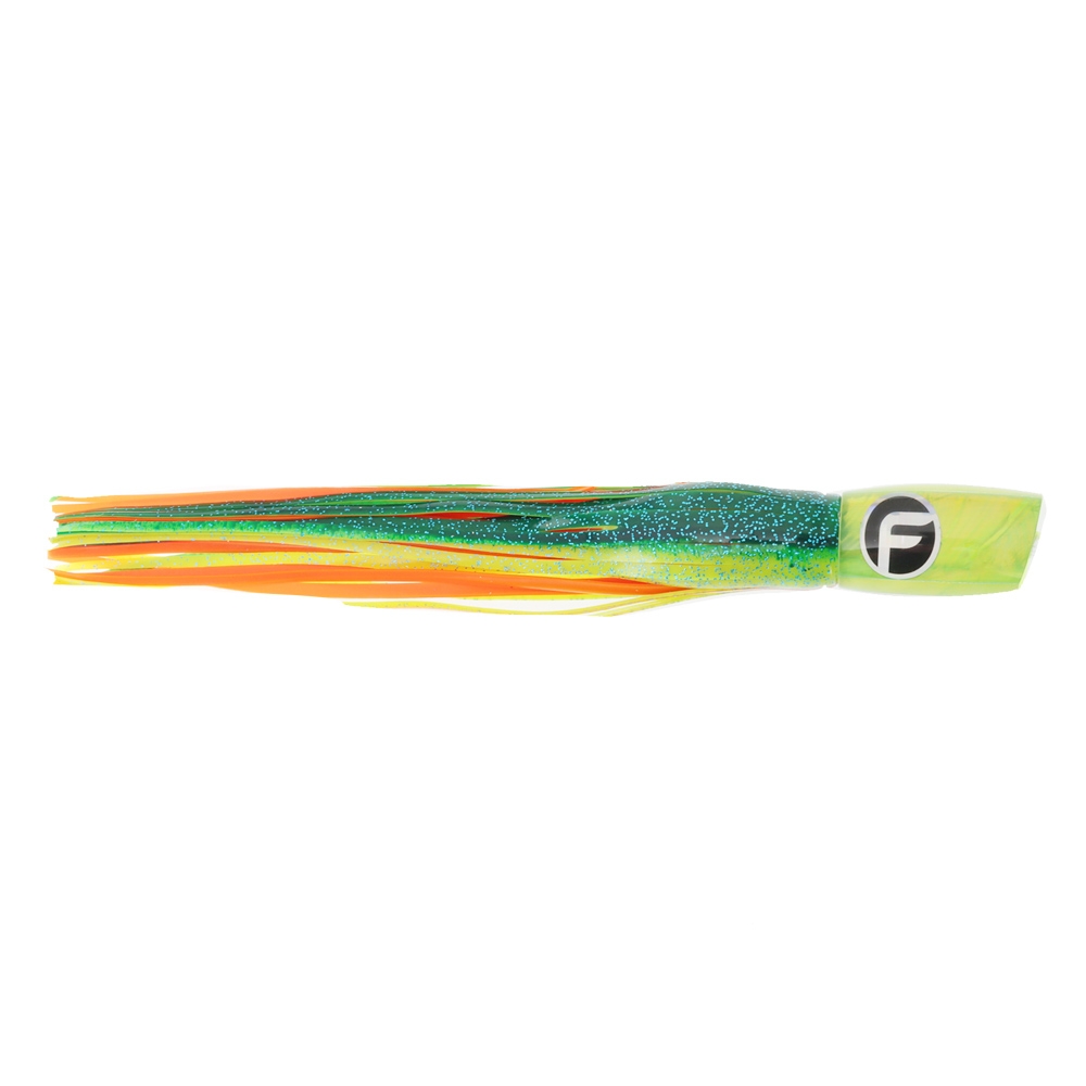 Fathom Offshore Calico Jack Slant Trolling Game Lure 35cm Green/Chartreuse Over Orange