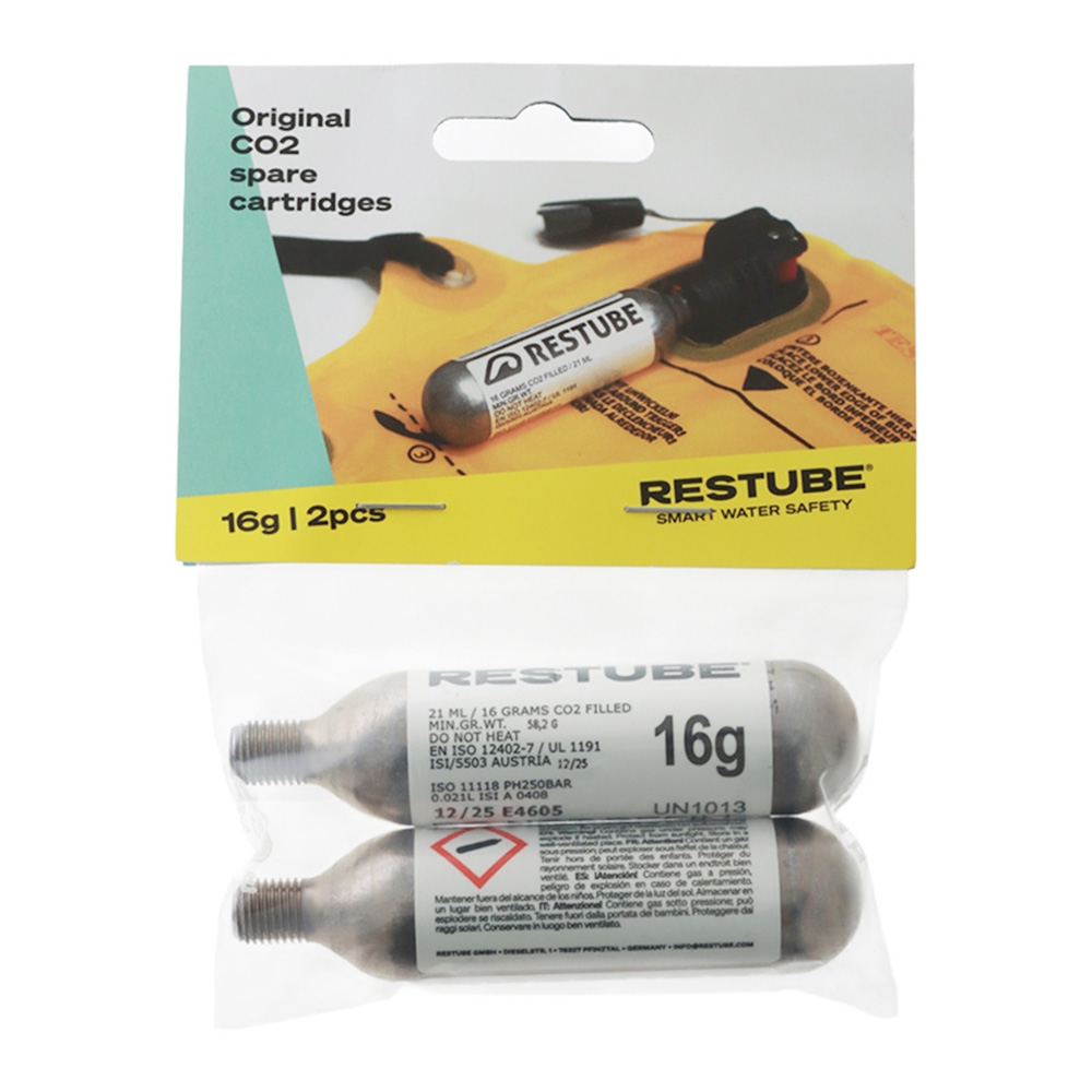 Restube CO2 Replacement Cartridge 16g 2-Pack