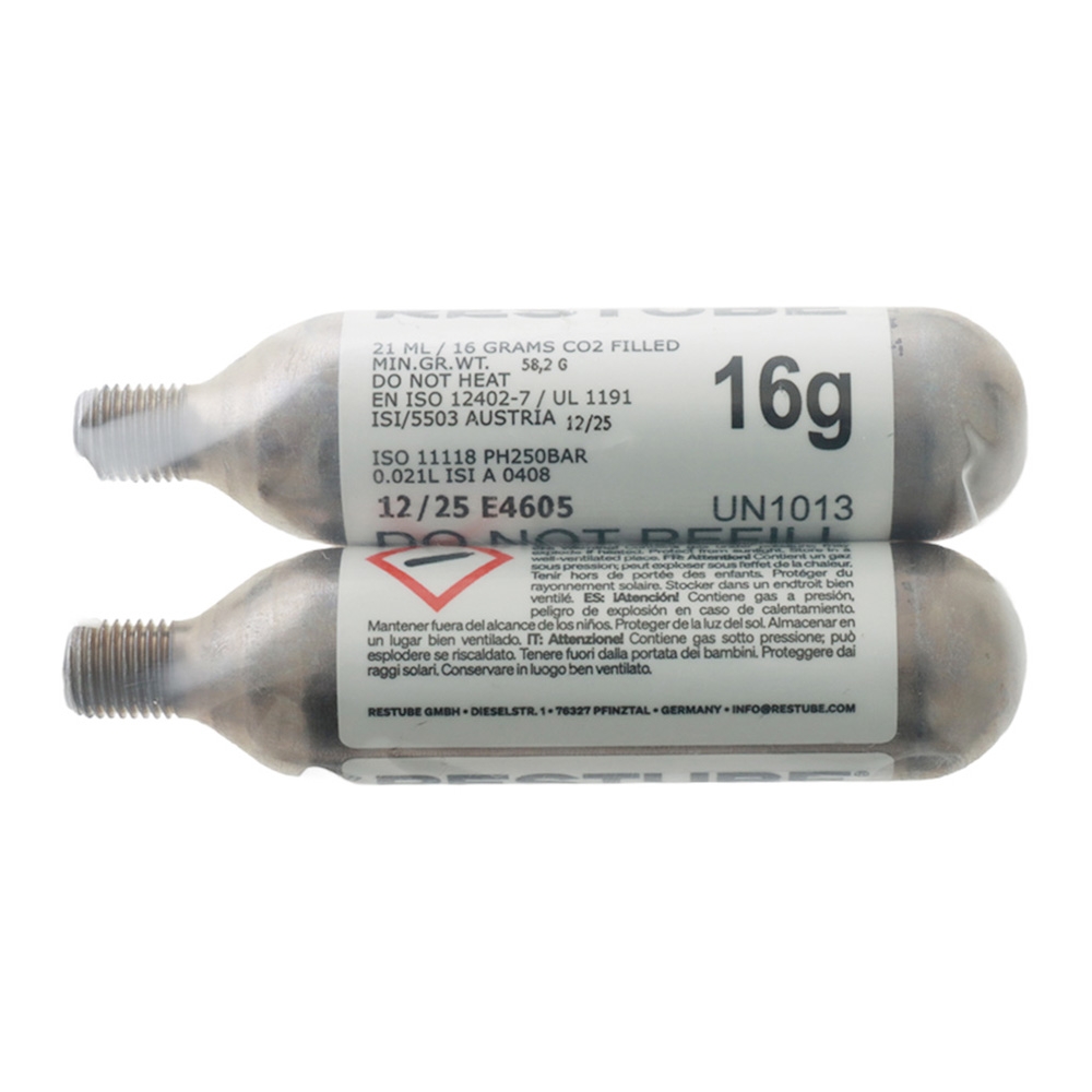 Restube CO2 Replacement Cartridge 16g 2-Pack