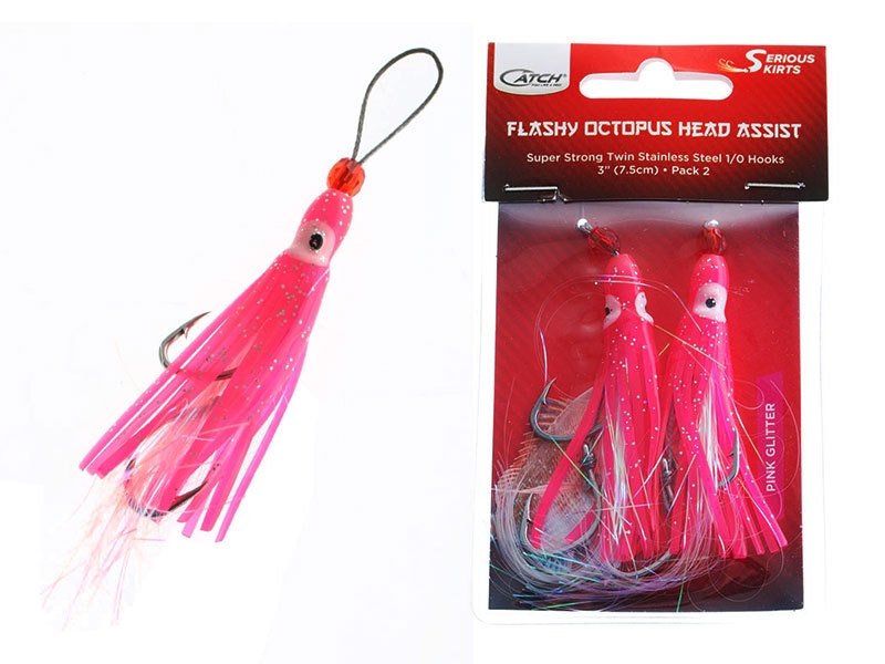 Catch Serious Skirt Assist Rig 3.5in Qty 2 Pink UV Glitter