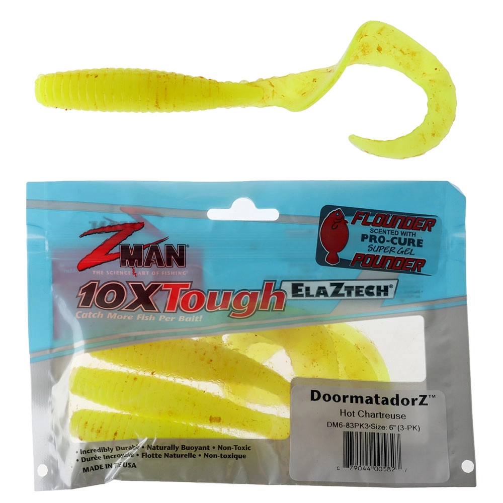 Z-Man DoormatadorZ Soft Bait 15.2cm Hot Chartreuse Qty 3 Z-Man DoormatadorZ Soft Bait 15.2cm Hot Chartreuse Qty 3
