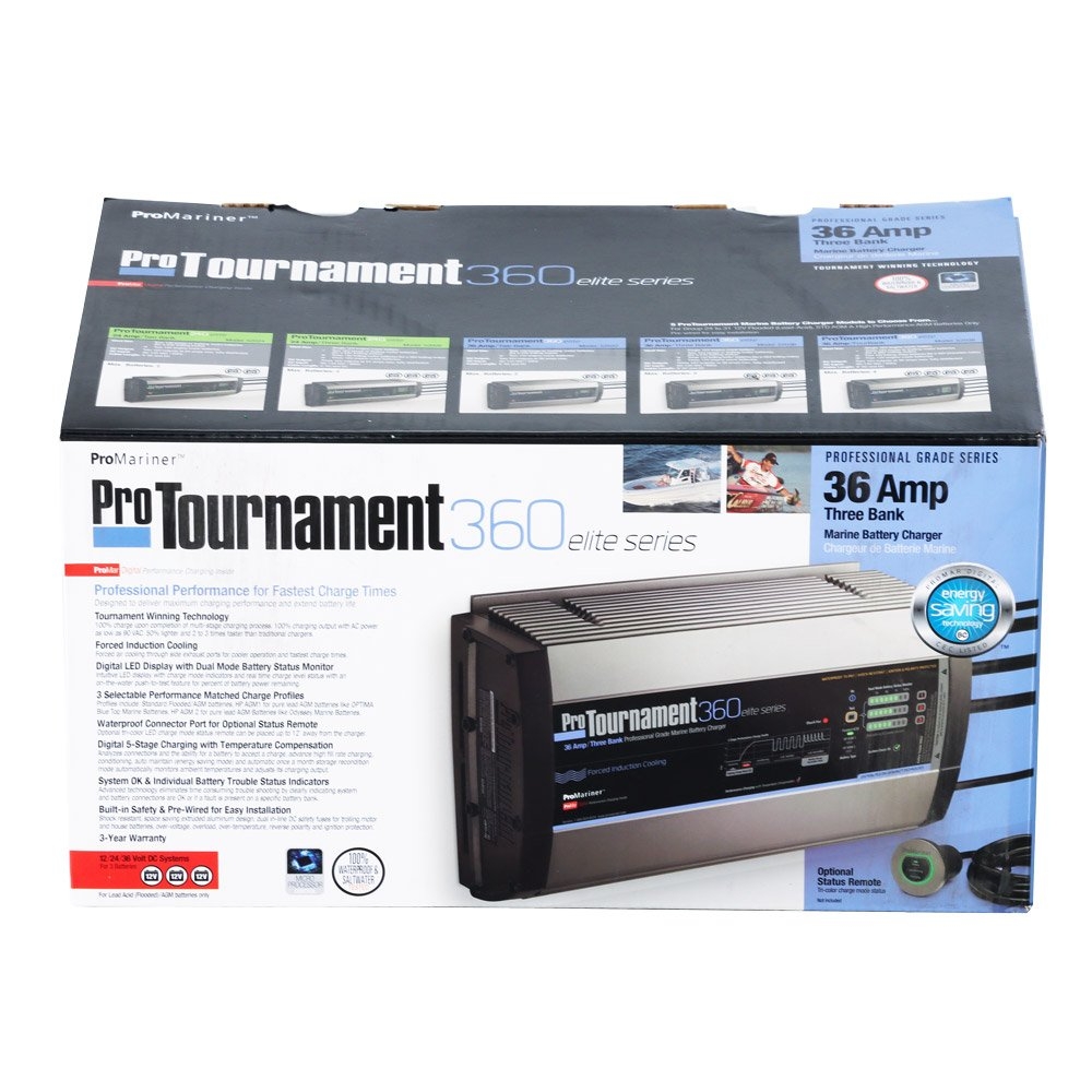 ProMariner ProTourn Elite 36 Triple Battery Charger 110V US Plug