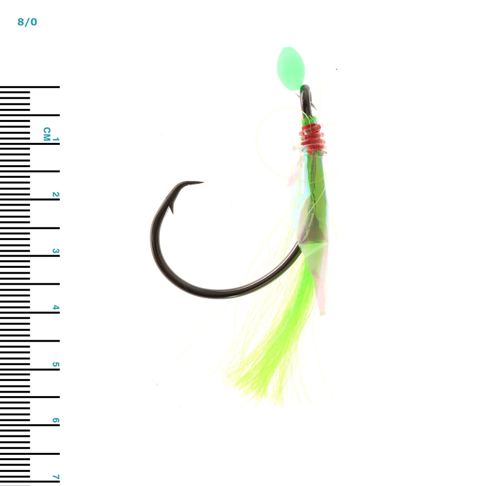 Mustad UltraPoint Demon Circle Hook Flasher Rig Lumo Green