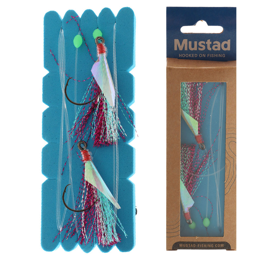 Mustad UltraPoint Demon Circle Hook Flasher Rig Green Pink 8/0