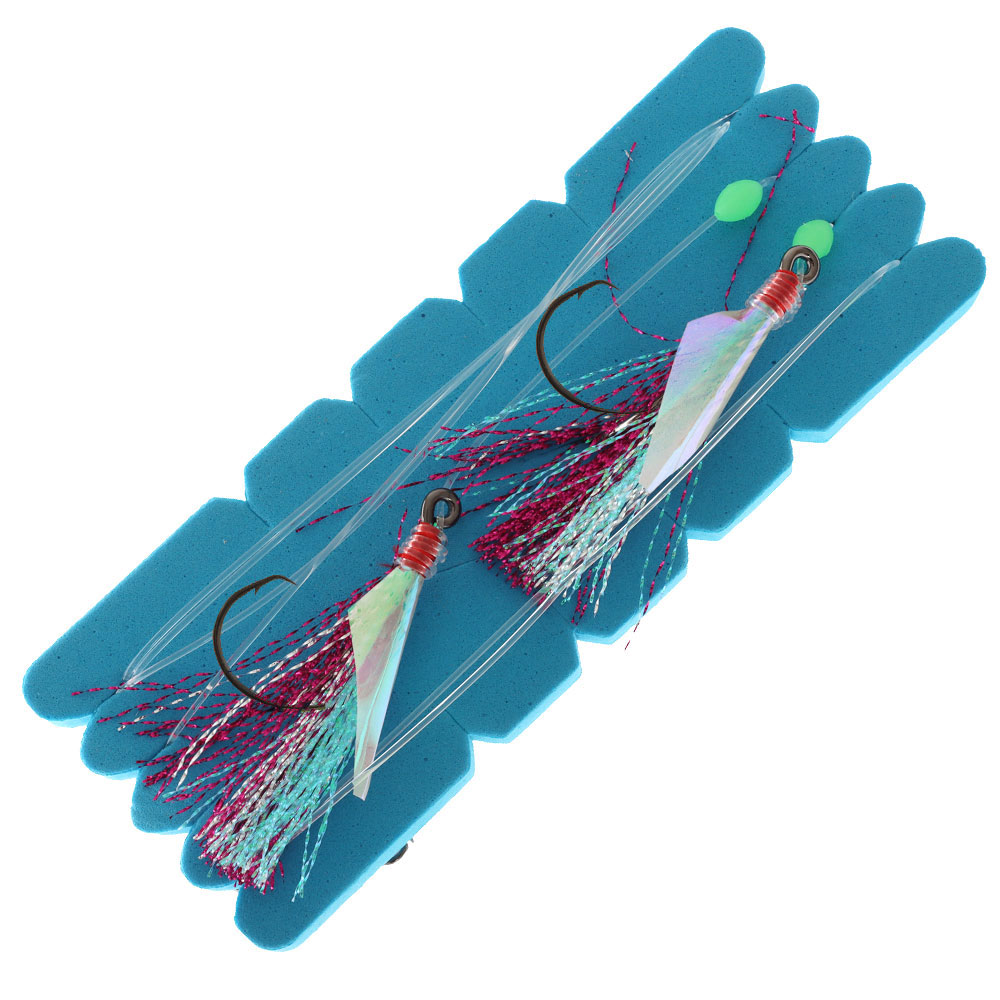 Mustad UltraPoint Demon Circle Hook Flasher Rig Green Pink