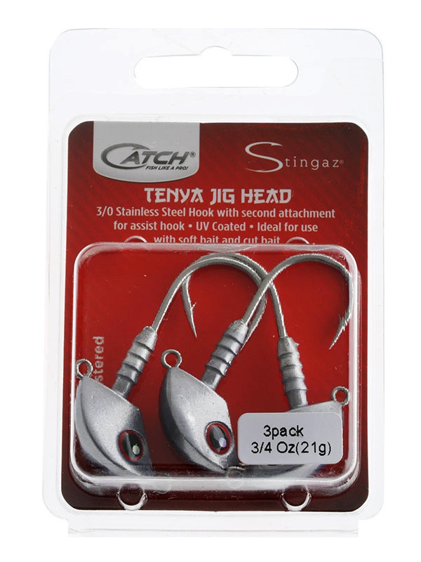 Catch Stingaz Tenya Jig Heads 3/0 3/4oz Qty 3
