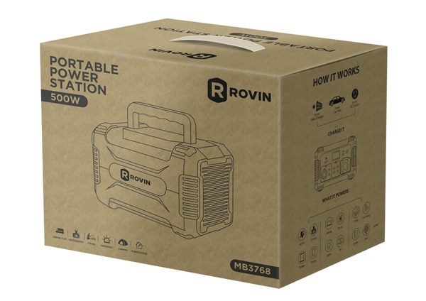 Rovin Portable Power Station 505Wh with 500W Inverter