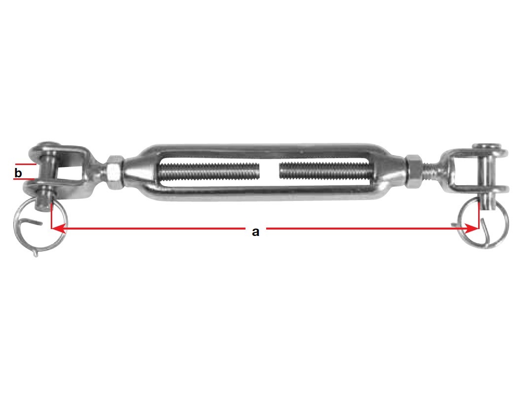 Stainless Steel Fork and Fork Open Body Turnbuckles - M12