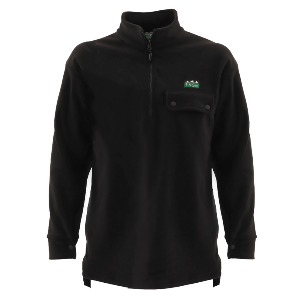 Ridgeline Premium Workmans Zip Mens Fleece Bushshirt Black 3XL
