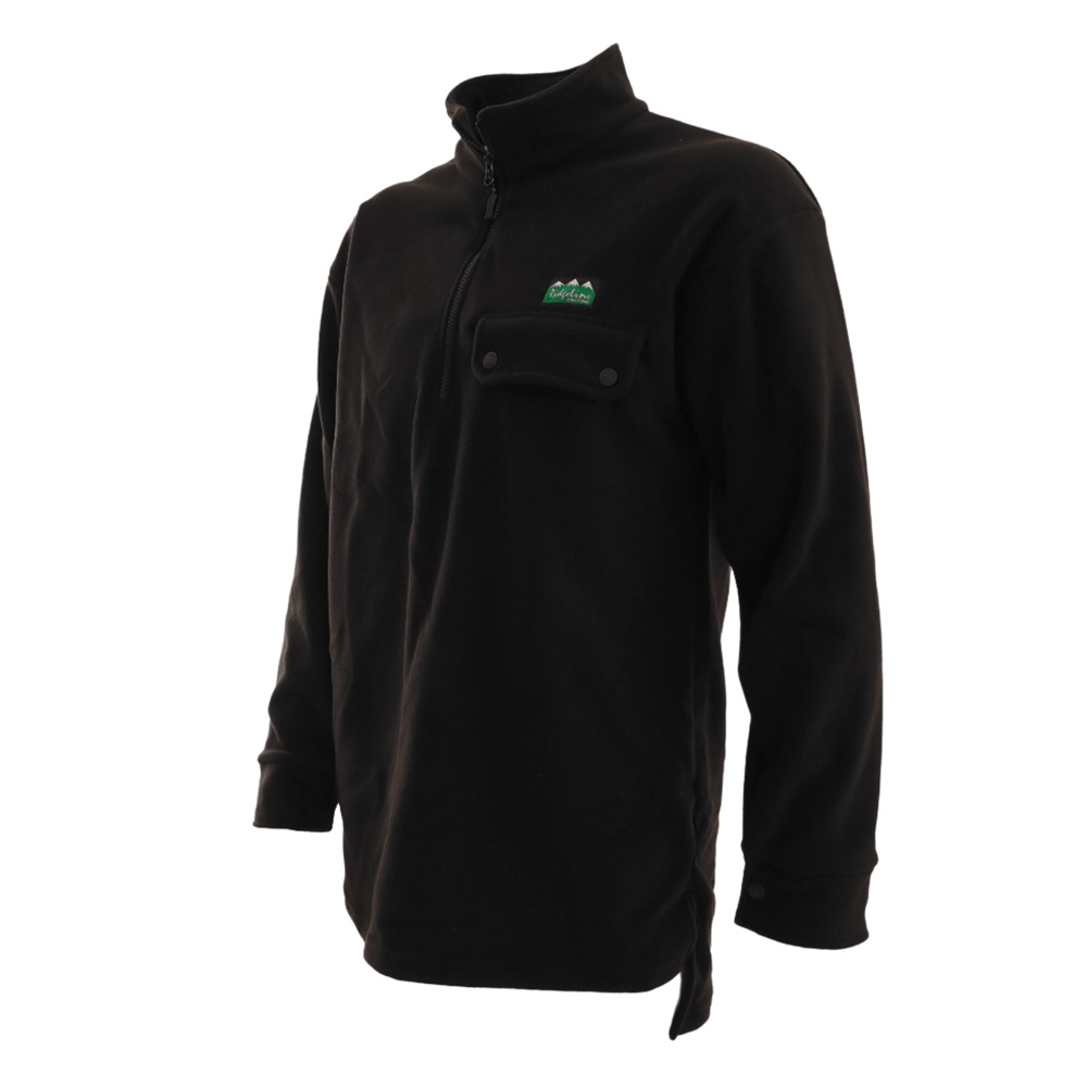 Ridgeline Premium Workmans Zip Mens Fleece Bushshirt Black 3XL