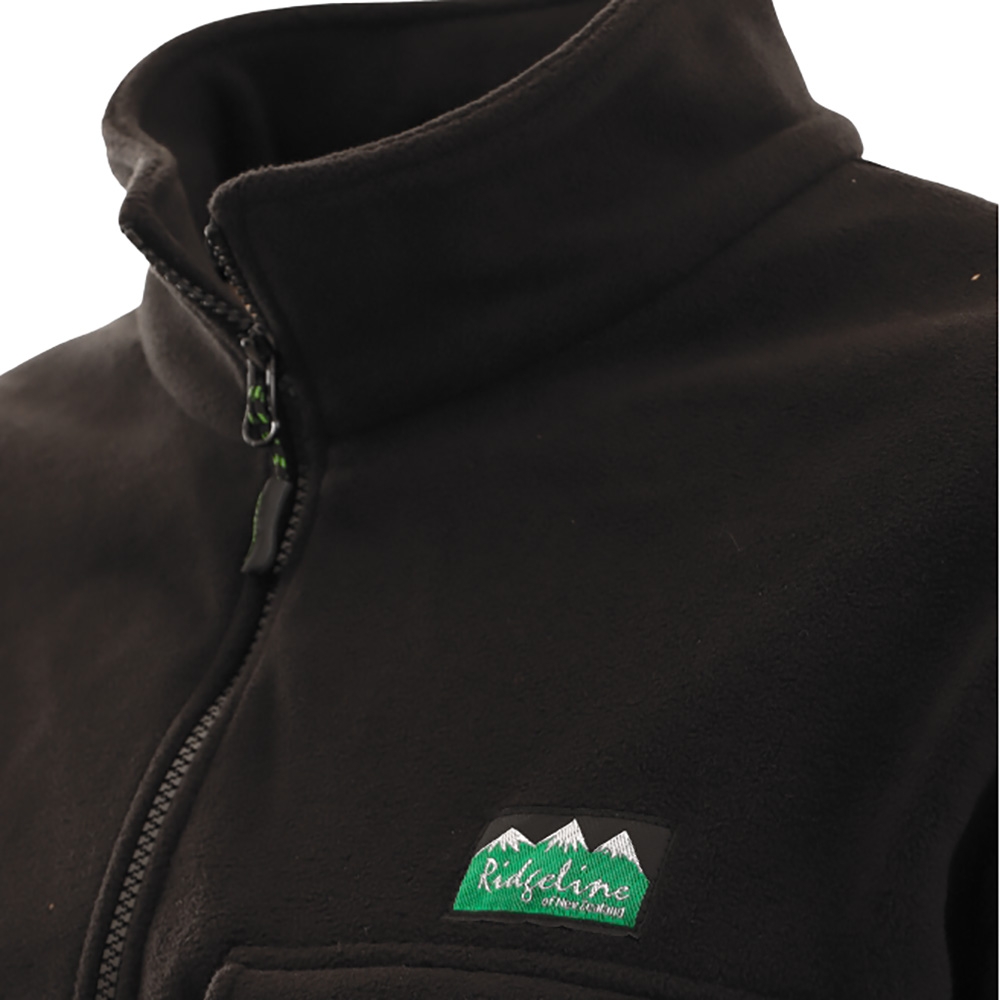 Ridgeline Premium Workmans Zip Mens Fleece Bushshirt Black 3XL