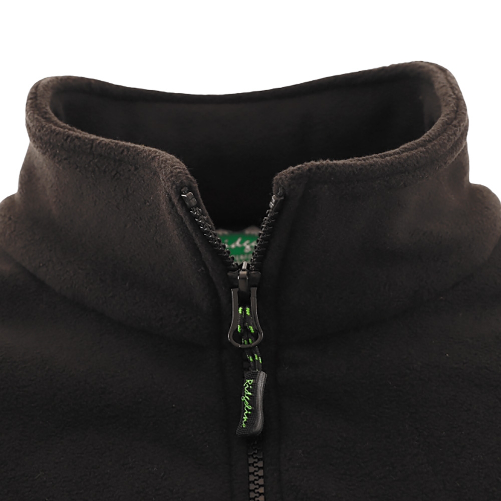 Ridgeline Premium Workmans Zip Mens Fleece Bushshirt Black 3XL