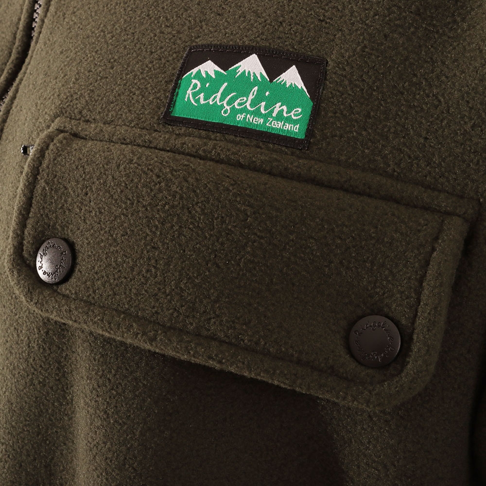 Ridgeline Premium Workmans Zip Mens Fleece Bushshirt Olive L