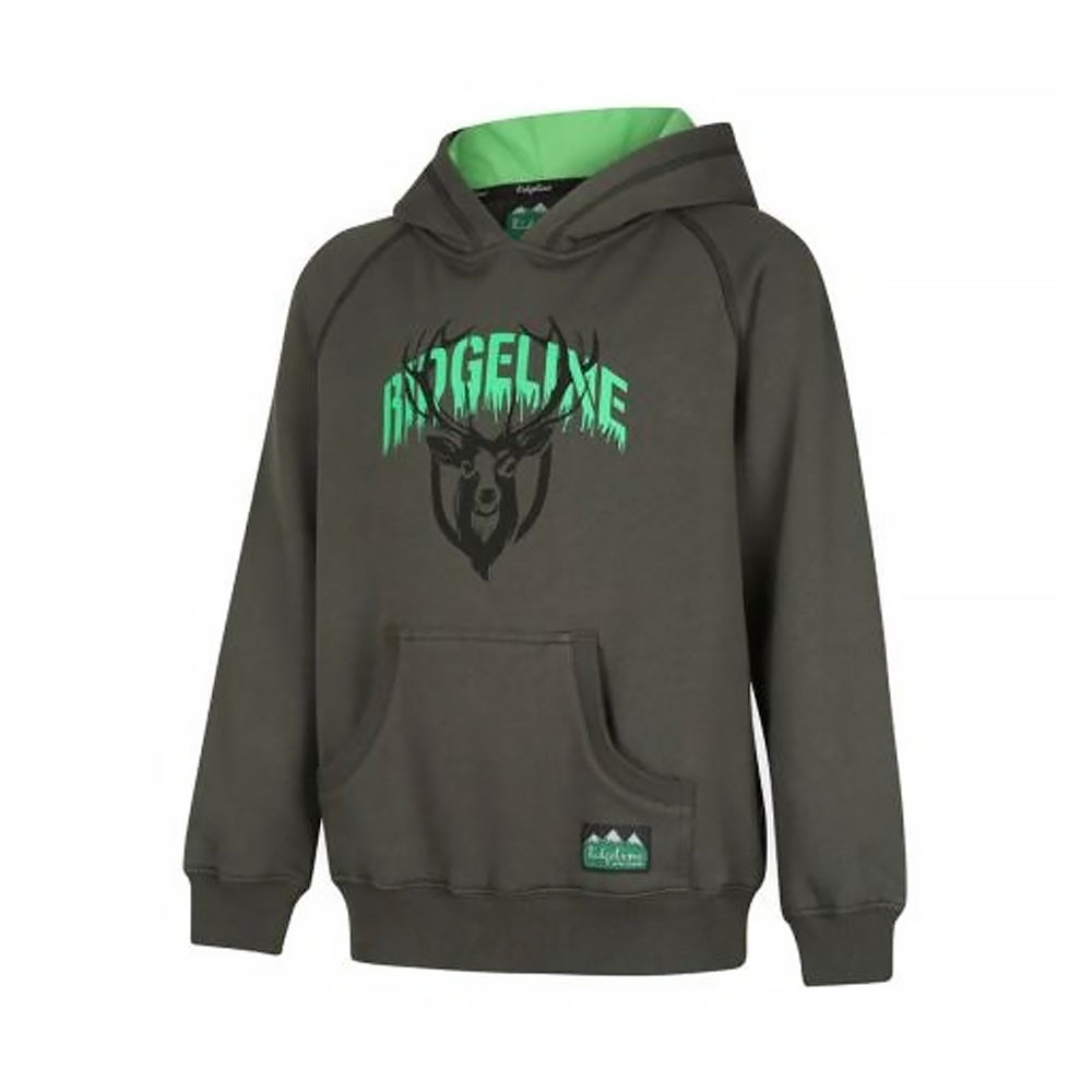Ridgeline Spooky Kids Fleece Hoodie Forest Green 2
