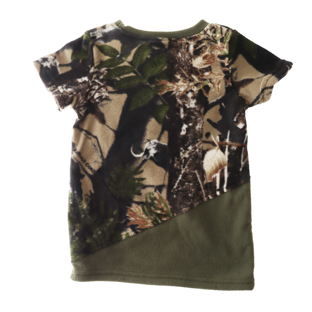 Ridgeline Spliced Kids Fleece T-Shirt Buffalo Camo/Field Olive 16