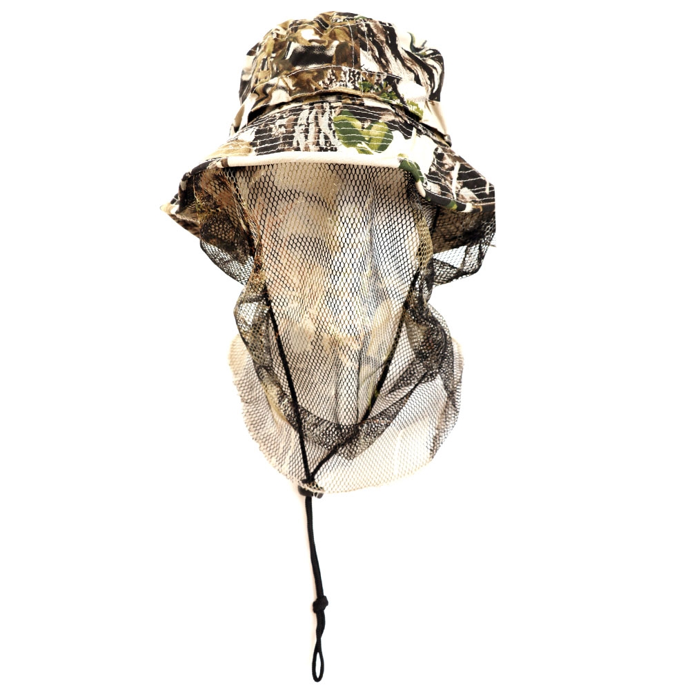 Ridgeline Waterproof Bucket Hat with Face Veil Buffalo Camo