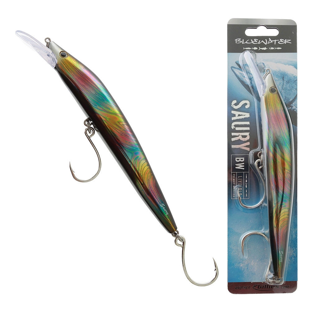 Gillies Bluewater Saury Bibbed Lure 230mm Oil Slick