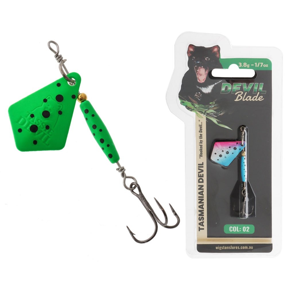 Tasmanian Devil Blade Spinner Lure 3.8g 08 Lime Frog