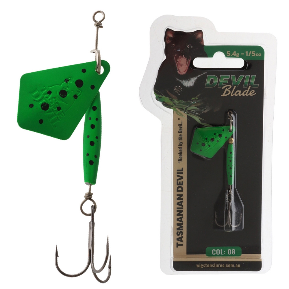 Tasmanian Devil Blade Spinner Lure 5.4g Lime Frog