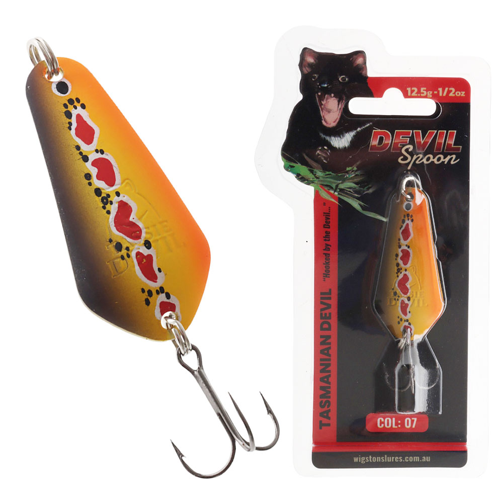 Tasmanian Devil Devil Spoon 07 12.5g Spotted Dog