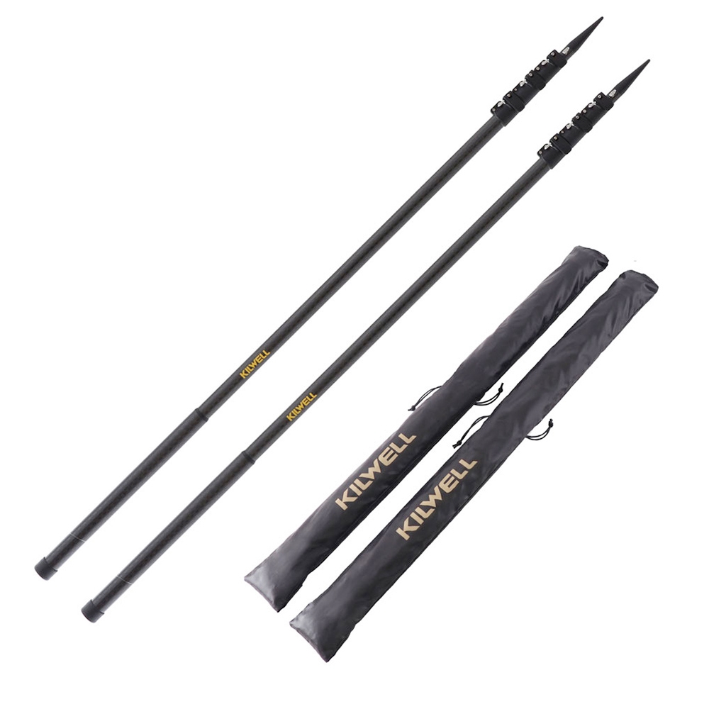 Kilwell Stiffyriggers ST 12K Carbon Drop-In Outrigger Poles 4.5m 4pc Pair 