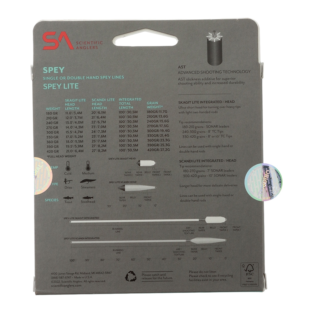 Scientific Anglers Spey Lite Scandi Integrated Head Spey Line 210g