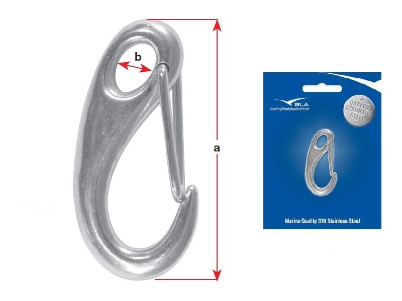 Stainless Steel Snap Hook 50mm Bulk Qty 5