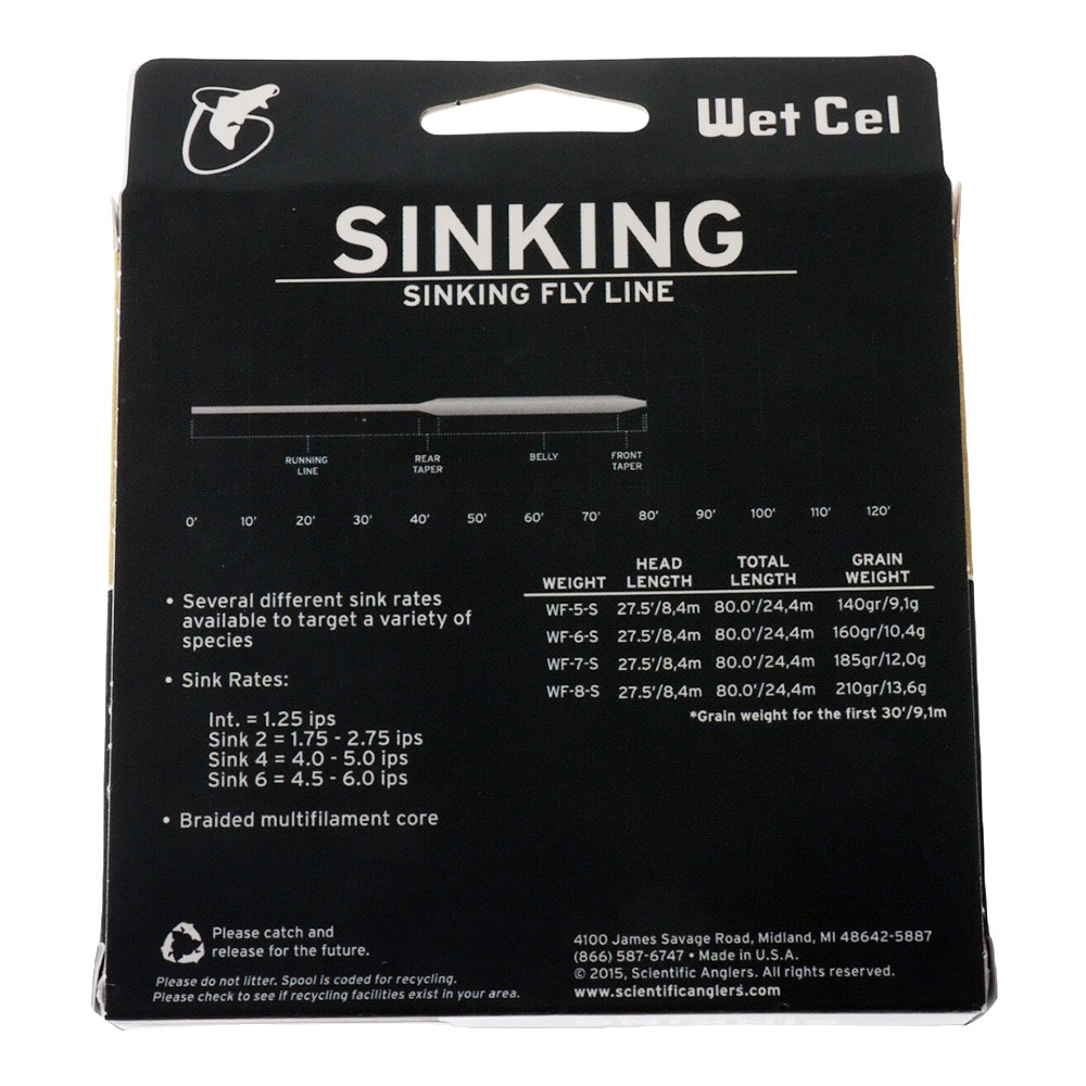 Scientific Anglers Wetcel Full Sink Fly Line Intermediate Clear 1.25ips